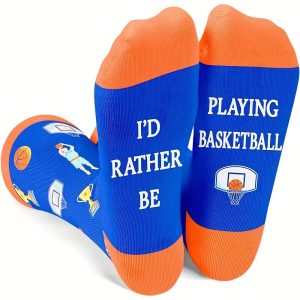 TEMU Men's Novelty Basketball-themed Crew Socks All & Gifts