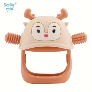 TEMU Mia Teething Toys/teethers For Babies 6-12 Months, Reindeer Baby Chew Toy 3-6 Months For Teething Cutting Off, -grip Baby Hand Teether, Silicone