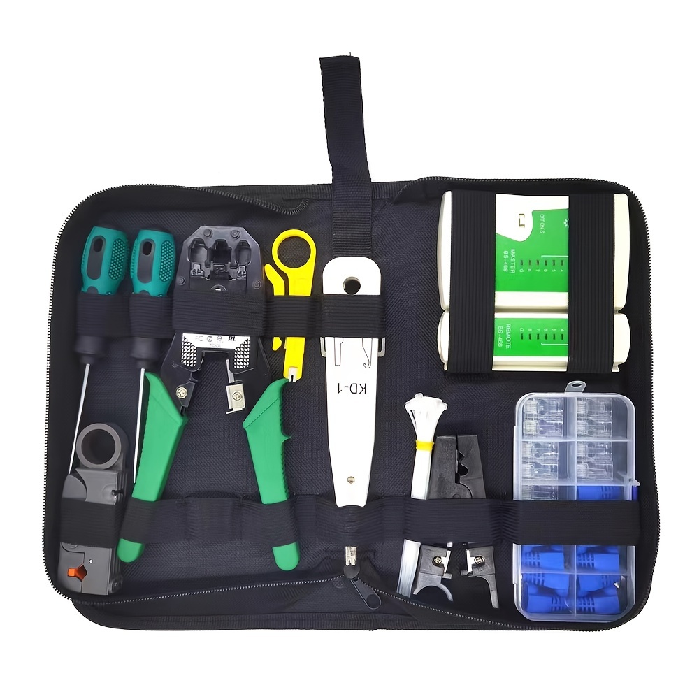 TEMU Network Tool Kit Set, Network Installation Tester Kit, Household Network Cable Crimping Tool Combo Set