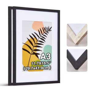TEMU Picture Frames - Wooden Picture Frames, Plexiglass Poster Frames, Collage Poster Frames, Modern Poster Document Frames, Mdf Photo Frames (black)