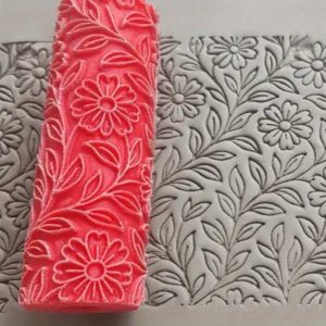 TEMU Polymer Clay And Ceramic Texture Rollers, Embossing Rollers, Daisy Grass - Relief, Embossing Ceramic Texture Rollers For Jewelry Making,