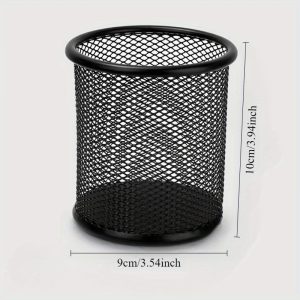 TEMU Stylish Large-capacity Metal Pen Holder - Organizer For Office Supplies, Office Supplies And Accessories