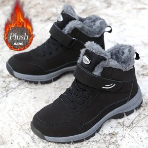 TEMU Ultra-warm Winter Boots Unisex - Thick Sole Snow Boots, Durable Eva Sole, Casual Wear, Hiking Footwear, Hiking Boots, Sleek Winter Boots, Solid