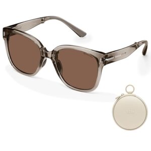 BENEUNDER Polarized Sunglasses for Men Women, Ultra Lightweight Folding Sunglasses with Organizer
