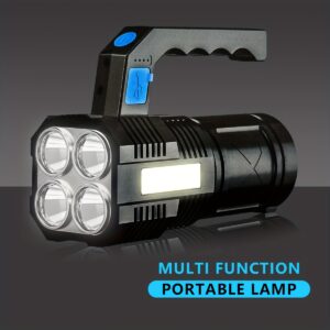 TEMU 1/2pcs Led Flashlight Camping Flashlight Usb Rechargeable Led Flashlight -core Powerful Flashlight, Without Battery