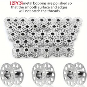 TEMU 12pcs Sewing Machine Spools, Metal Spools, Metal Thread Spools Sewing Tools, Stainless Steel Sewing Machine Spools, Sewing Machine Accessories