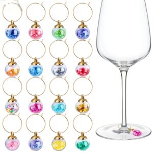 TEMU 16 Glass Ball Wine Glass Hanging Rings, Stem Glass Wine Glass Hanging Rings, Wine Glass Recognizer, Wine Gifts