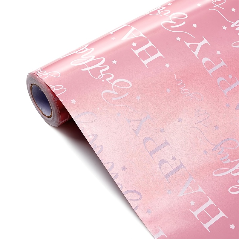 TEMU 1 Roll Of Birthday Wrapping Paper, Metallized Foil Wrapping Paper Roll, Gift Wrapping Roll, Suitable For Parties, Family Gatherings, And Diy