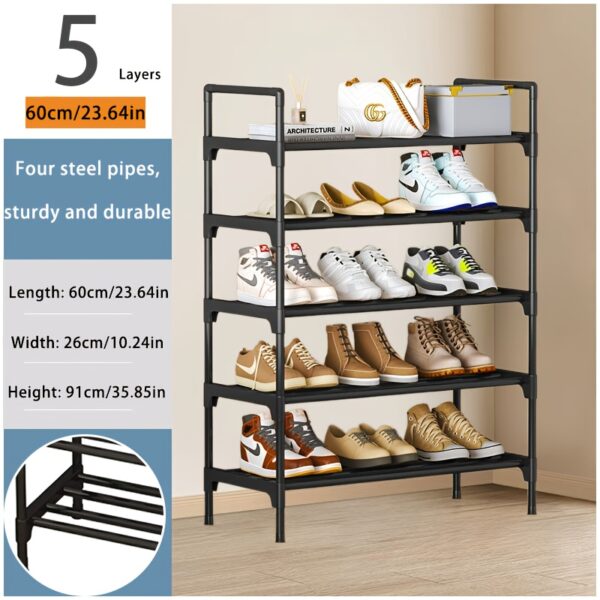 TEMU 1 Shoe Rack, Black Shoe Rack, Shoe Rack Storage, Multi-functional Storage Rack, Space-saving Shoe Rack, Suitable For Doorways, Bedrooms,