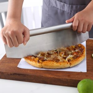 TEMU 1 Stainless Steel Pizza Cutter, Cheese Slicing, Cheese, Cake Cutter, Half Moon Curved Pizza Shaker, Pizza Spatula, Dough Cutter, Flour Cutter,