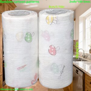 TEMU 2-roll Disposable Kitchen Paper Towels, Kitchen Cleaning Towels, Lazy Rags, Dishwashing Degreasing Towels, Kitchen Supplies, Christmas Party