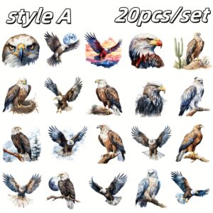 TEMU 20pcs/set Animal Eagle Stickers For Decorating Notebooks, Albums, Diaries, And Magazines