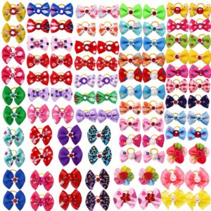 TEMU 20 Pet Bow Hair Ties, Pet Bow Hair Accessories With Elastic Bands, Headwear, Dog Hair Accessories