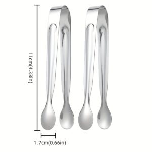 TEMU 2/8pcs Stainless Steel Silvery Service Tongs, Ice Tongs - Premium Small Sugar Cube Tongs, Ice Tongs - Appetizer Tongs, Sugar Tongs, Ice Tongs,