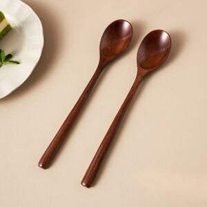 TEMU 2pcs - Long-handled 23.5cm/9.25" Rustic Spoon Suitable, Camping, Baking - Multipurpose Ladle, Stirring Spoon, Serving Spoon
