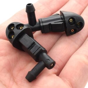 TEMU 2pcs Black Car Accessories Plastic Wiper Nozzle -hole Car Windshield Nozzle Car Accessories Windshield Cleaning Nozzle