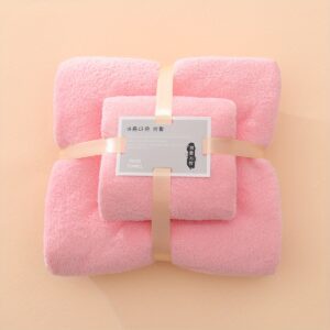 TEMU 2pcs Set: 1 Bath Towel + 1 Hand Towel, Bathroom Towel Set, Oversized Bath Towel, Hand Towel, Hair Drying Towel, Super Soft, Absorbent