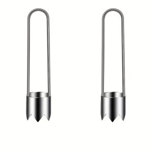 TEMU 2pcs Stainless Steel Fruit And Vegetable Corer, Universal Kitchen Tool For , , Tomatoes, Bell Peppers - Durable And