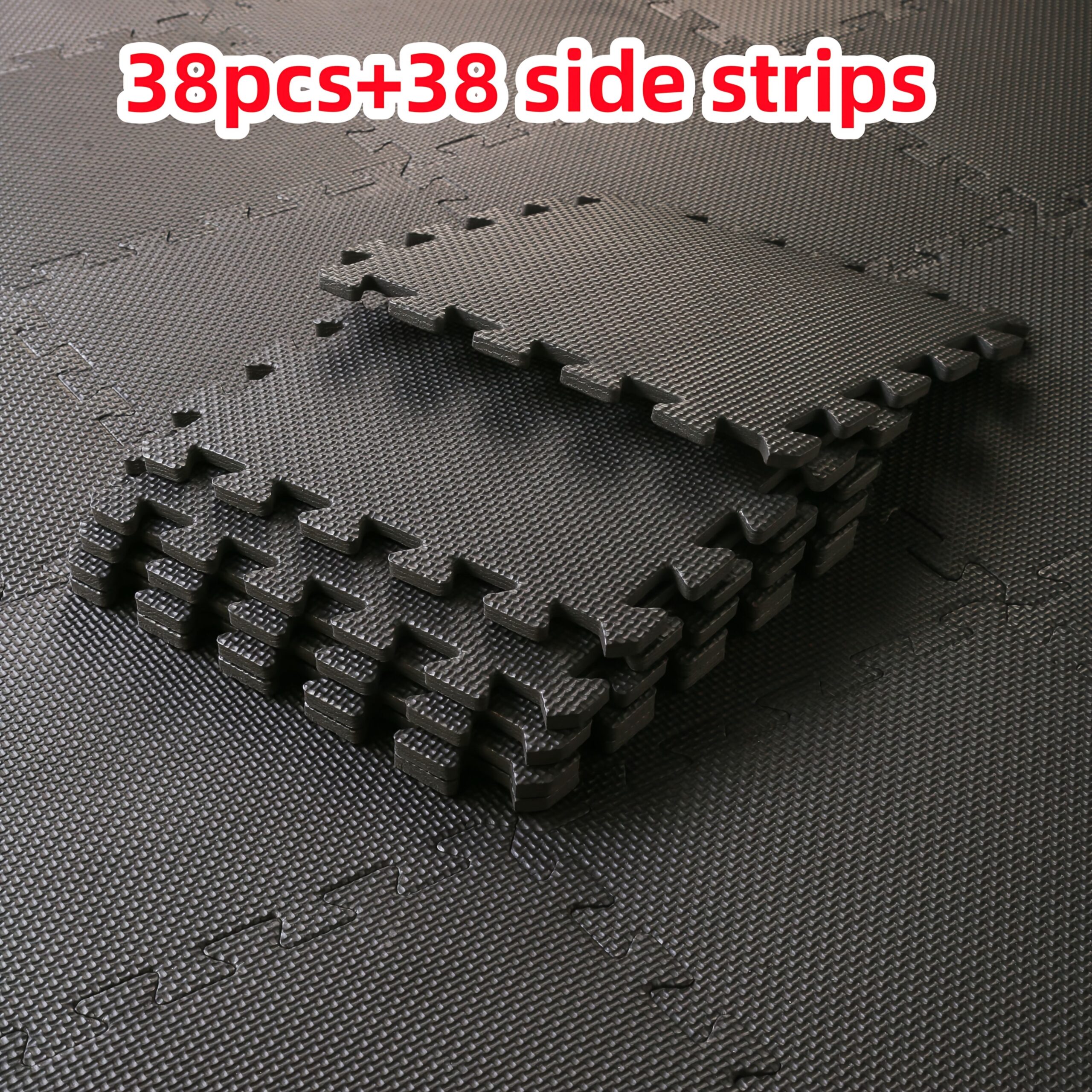 TEMU 38 Edge Strips For Mats + 38 Yoga Mats, Upgraded Cross-pattern Fitness Mats, Measuring 30cm In Length And Width, Interlocking Eva Foam Mats,