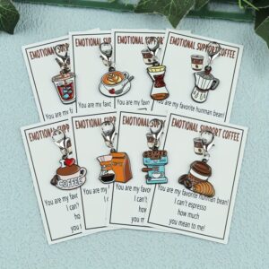 TEMU 4pcs/8pcs Coffee-themed Keychains With "coffee Cup", "coffee Machine", "coffee Beans" & "coffee Grinder" Charms - Compatible For Phone & Bag,