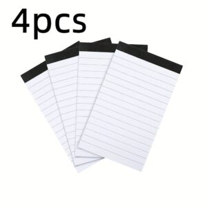 TEMU 4 White Lined Notebooks, Per Book, School, Office And Back To School Supplies, School Notebooks | Notebooks | Smooth Paper Quality, Notebook