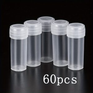 TEMU 5ml/0.17oz Small Plastic Bottles - Pp Lab Sample Containers With Screw Caps, & User-friendly For Pet Medications, Capsules, Pet Owners, Strong