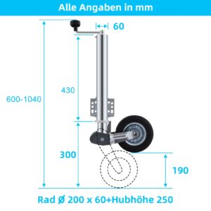 TEMU 8-inch Trailer Wheels, Trailer Wheels, Load Capacity 400kg, Solid Rubber Tires, Alloy Steel Construction, Sturdy And Wear-resistant