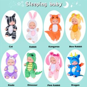 TEMU 8pcs Set Of 4-inch Animal Themed Lifelike Dolls, Collectible Dolls