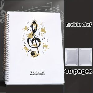 TEMU A4 Music Sheet Music Holder: 40 Pages Of Editable Sheet Music, Piano Sheet Music Holder, Pp Material Binder, Sheet Music File Storage, Suitable