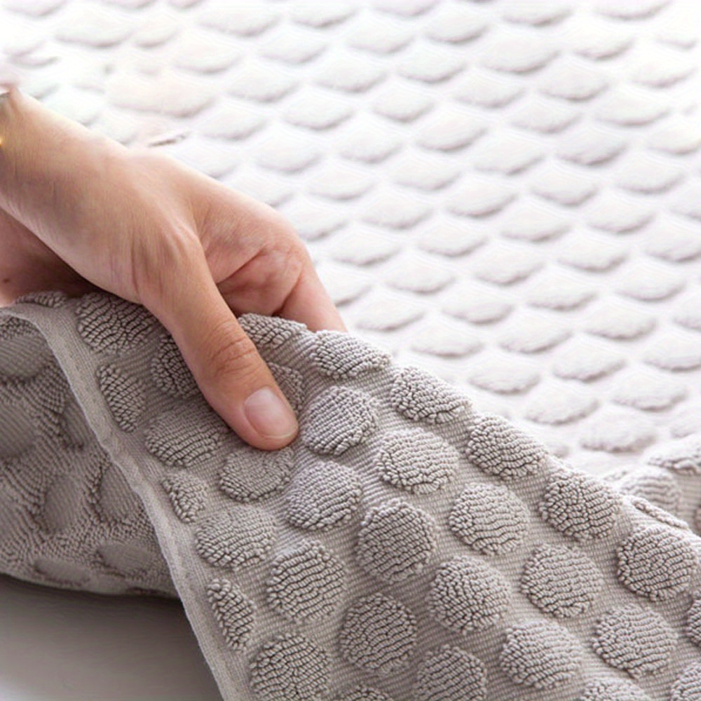 TEMU Bath Mat Suitable For Bath - 100% Absorbent Pile Shower Mat, Polka Dot & Dot Bath, Machine Washable, Soft Bath Towel Texture Mat