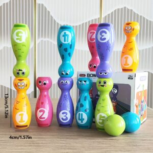 TEMU Cartoon And Colorful Bowling Toys, Parent-child Interactive Toys, Indoor And Outdoor Game Activity Party Toys, Perfect Birthday Gifts For Boys