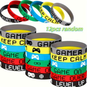 TEMU Gift For Her/him 12pcs Video Game Wristband Game Bracelet Game Silicone Bracelet Video Game Party Adult Gift Game Party Supplies Decoration