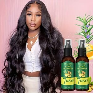 TEMU Ginger Hair Spray Massage Hair Care Serum Ginger Essential Oil, Biotin Hair Care Serum For , 7 Day Ginger Hair Care Essential Oil Suitable For