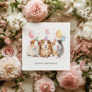 TEMU Guinea Pig Birthday Card - Birthday Card, Guinea Pigs Greeting Card, Animal Loverbirthday Card,pet Birthday Card,greeting Card,animal Birthday