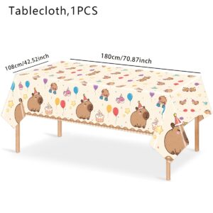 TEMU Halloween, Chrismas, Capybara Themed Rectangular Tablecloth Disposable Tablecloth, Decorative Polyethylene Tablecloth, Suitable For Birthday