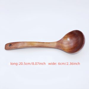 TEMU Japanese Creative Solid Wood Oil Ladle Soup Ladle Household Wooden Ladle Ramen Ladle Hot Pot Ladle High Temperature Kitchen Ladle Pot Ladle