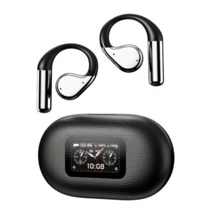 TEMU Menzluio Wireless Earbuds, Bone Conduction Earbuds Wireless Connection 5.4 Stereo Bass 40h Earbuds Cancelling Noise Microphone Talking Earbuds