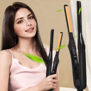 TEMU Mini Hair Straightener, Fast Ceramic Mini Hair Straightener For Short Hair, Curly Hair, Men's Beard, Travel Hair Straightener, Men's Gift,