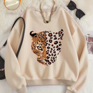 TEMU Pattern-printed Sweatshirts, Autumn And Neck Casual Sweatshirts, Women's Clothing.
