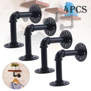 TEMU Pcs Rustic Industrial Iron Pipe Shelf Brackets - Wall Floating & , Home Improvement