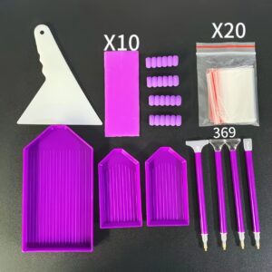 TEMU Purple Diamond Drawing Tool Diamond Pen Point Diamond Glue Diamond Drawing Kit