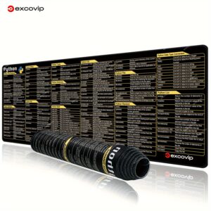 TEMU Python-Programmiersprache Kurzbefehle Mauspad, Tastatur Hotkeys für Codierer Design Erweiterte Software Schreibtischunterlage - Großes Büro &