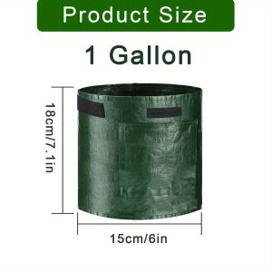 TEMU Set Of 5 For Potato Planting Bags, Available In 1 Gallon, 5 Gallon, 7 Gallon, And 10 Gallon Sizes, Featuring Handles And Harvest Windows,