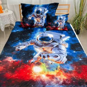 TEMU Space-themed 3pcss Bedding Set - Astronaut Bedding, Moonwalker Bedding, Starry Bedding, 3pcss Bedding Set