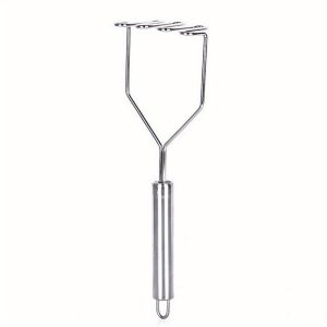 TEMU Stainless Steel Potato Masher With Wavy Design - Heavy-duty Kitchen Gadget For Mashing Potatoes, Sweet Potatoes, Carrots & More - Durable &