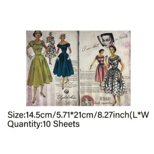TEMU Vigus10 Vintage Stylish Elegant Magazine Girl Description Junk Diary Magazine A5 Size Handmade Paper