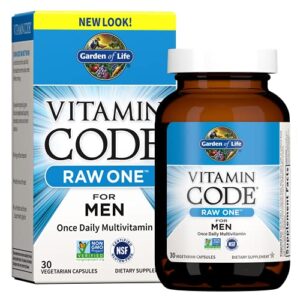 Garden of Life Vitamin Code Raw One for Men, Once Daily Multivitamin, 30 Capsules, One a Day Mens Vitamins Plus Fruit, Veggies & Probiotics for Mens H