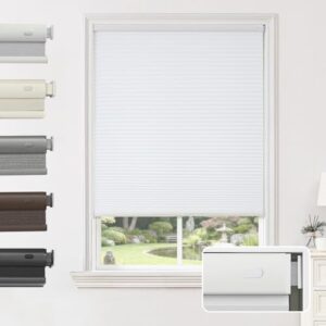 Joydeco No Tools No Drill Window Blinds for Indoor Windows, Blackout Shades Cellular Shades Cordless, No Drill Blinds for Windows, Window Shades for H