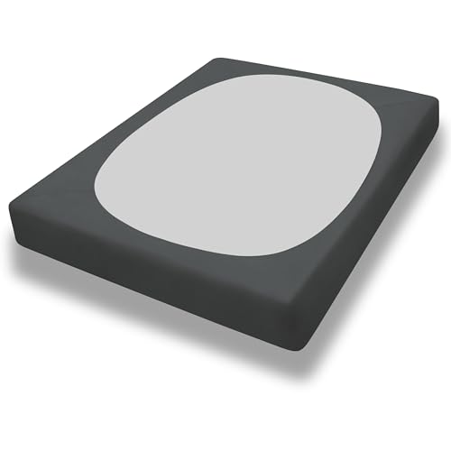 PureFit Stretchy Box Spring Cover Twin - Elastic Fitted Box Spring Wrap Around 4 Sides, Wrinkle & Fading Resistant Fits Twin Size Beds, Dark Gray Twin