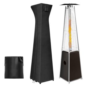 PureFit Waterproof Pyramid Torch Patio Heater Covers with Zipper, Heavy Duty Garden Windproof Heater Protector, UV-Resistant Windproof Standing Heater